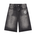 Men’s Vintage Wash Wide Leg Denim Shorts