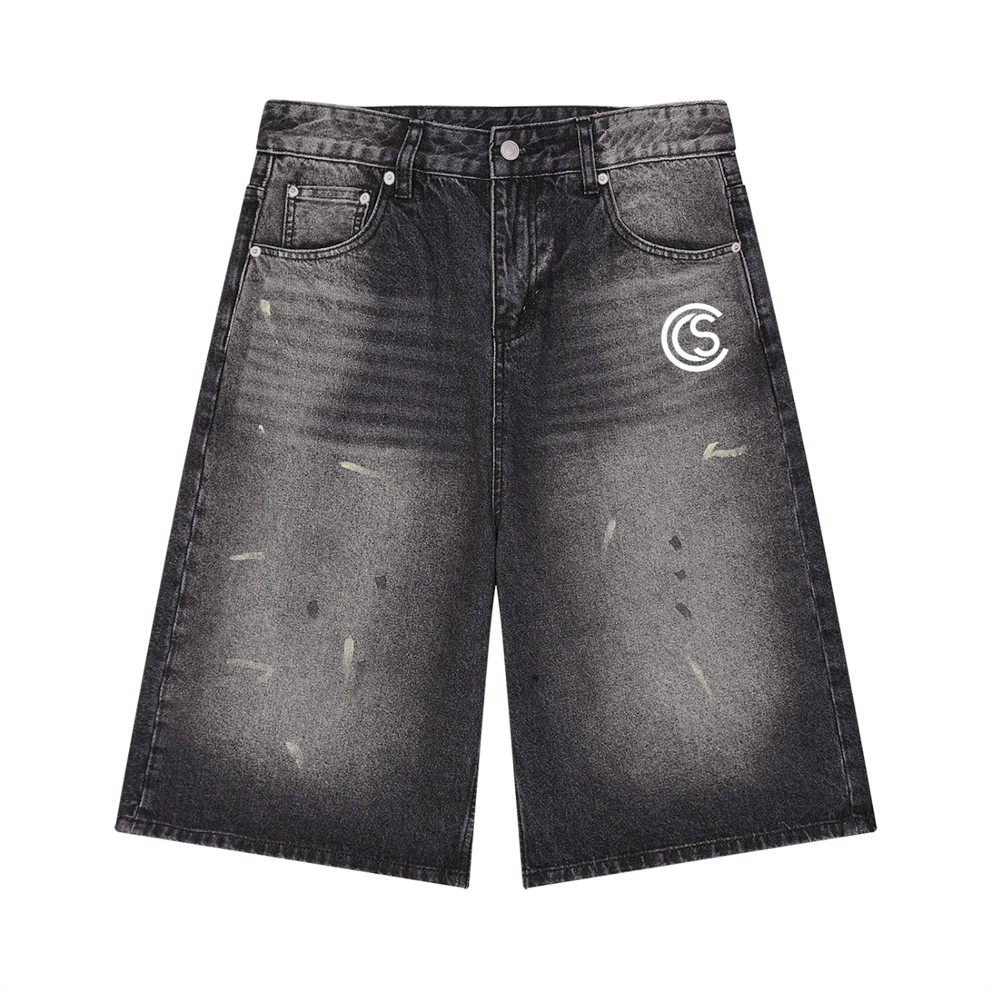 Men’s Vintage Wash Wide Leg Denim Shorts